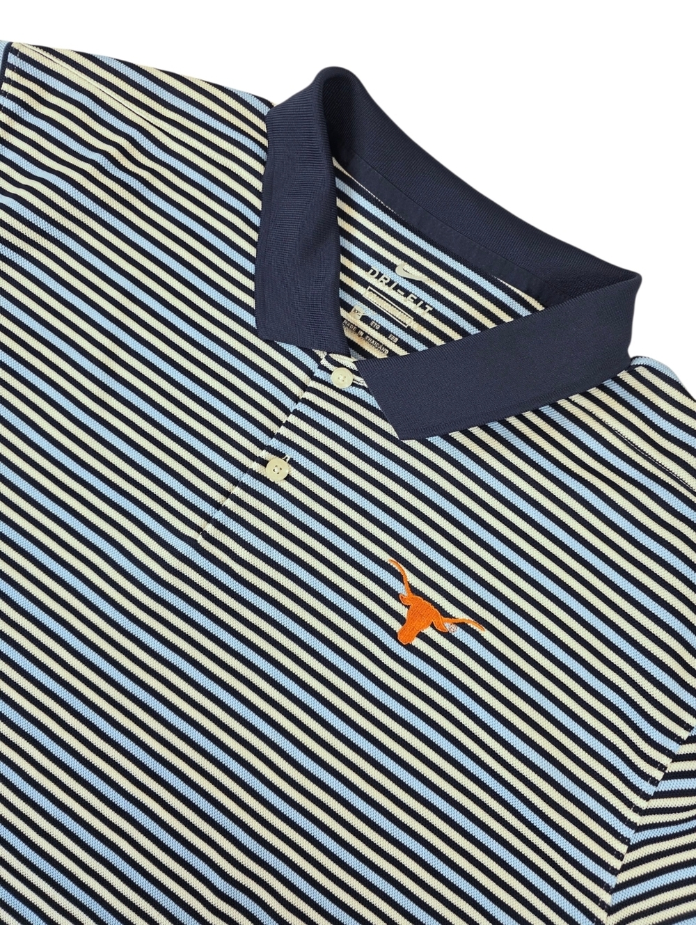 Nike Dri-FIT Texas Longhorns Golf Polo Shirt Striped Men XXL Performance